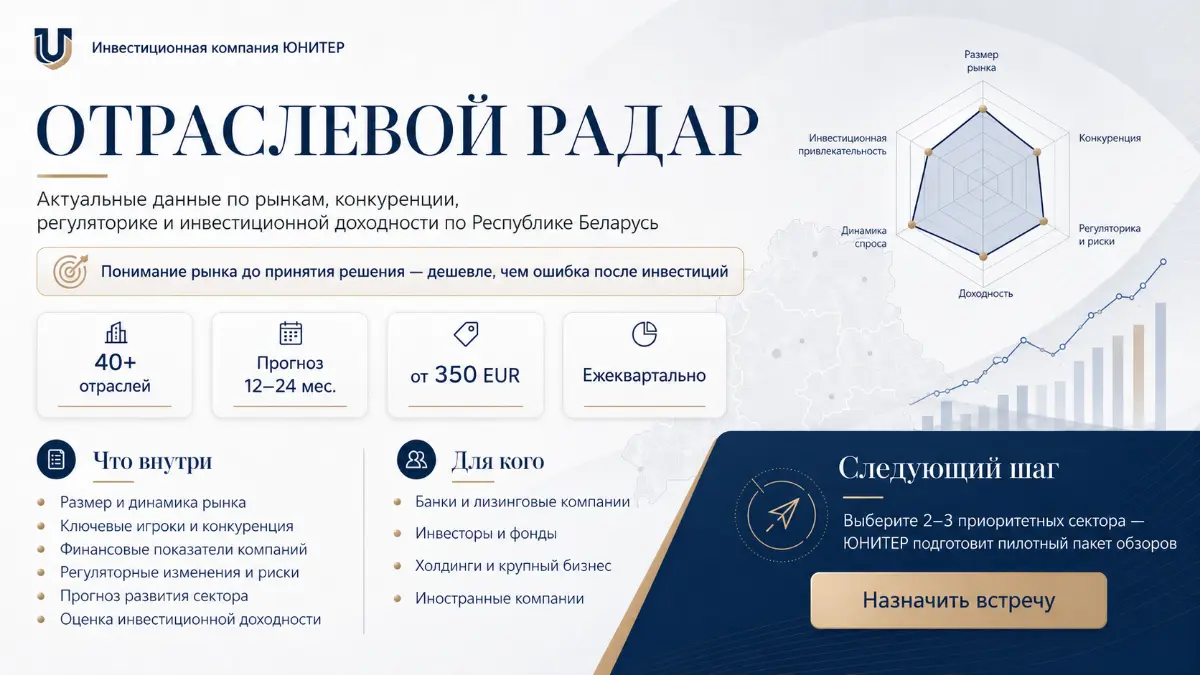 Отраслевой радар: обзор отрасли Беларуси для банка, инвестора и бизнеса
